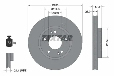 Тормозной диск TEXTAR 92133905