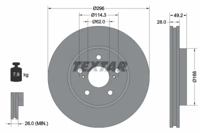 Тормозной диск TEXTAR 92135800