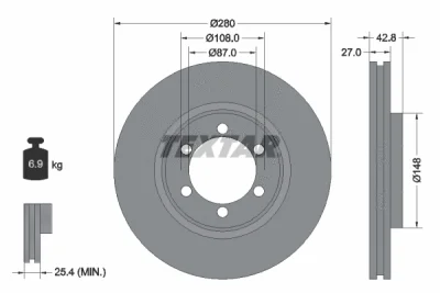 Тормозной диск TEXTAR 92136503