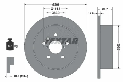 Тормозной диск TEXTAR 92144203