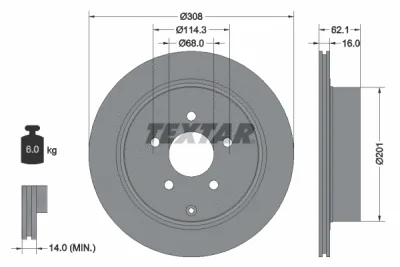 92149303 TEXTAR Тормозной диск