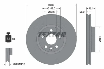 92159205 TEXTAR Тормозной диск