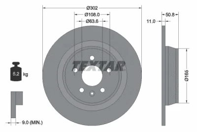Тормозной диск TEXTAR 92159303