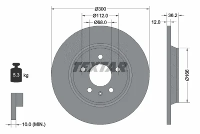 92160103 TEXTAR Тормозной диск