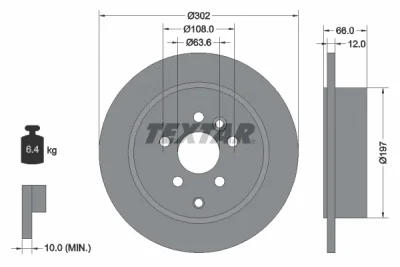 92162703 TEXTAR Тормозной диск