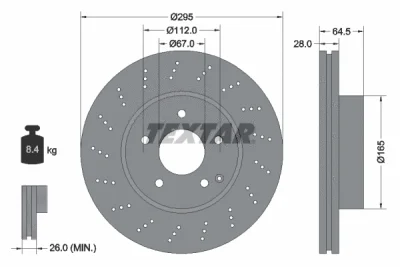 Тормозной диск TEXTAR 92165003