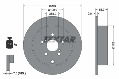 92170403 TEXTAR Тормозной диск