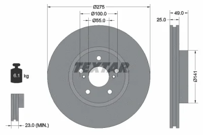 Тормозной диск TEXTAR 92173103