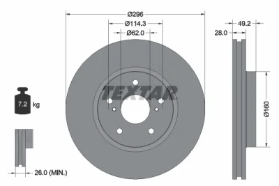 92174303 TEXTAR Тормозной диск