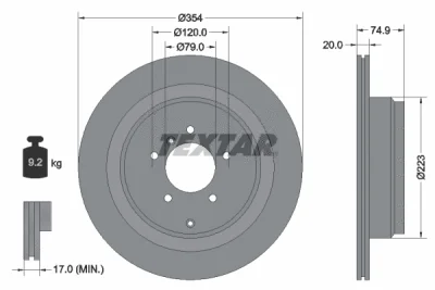 Тормозной диск TEXTAR 92175503