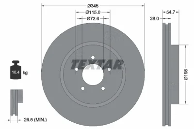 Тормозной диск TEXTAR 92177105