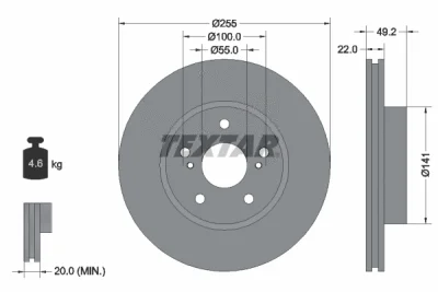 92179503 TEXTAR Тормозной диск