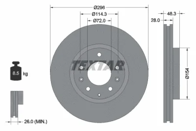 92180803 TEXTAR Тормозной диск