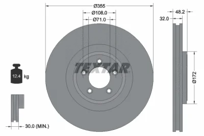 Тормозной диск TEXTAR 92186305
