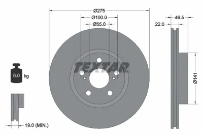 Тормозной диск TEXTAR 92199300