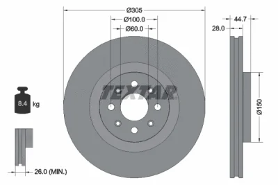 Тормозной диск TEXTAR 92202203