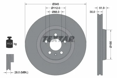 Тормозной диск TEXTAR 92229205