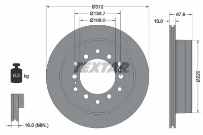 Тормозной диск TEXTAR 92231003