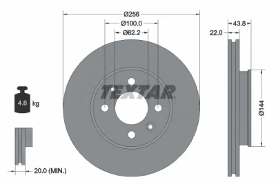 Тормозной диск TEXTAR 92237903