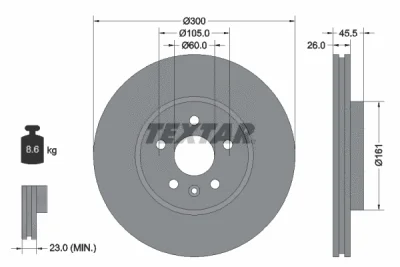 Тормозной диск TEXTAR 92243303