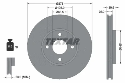Тормозной диск TEXTAR 92279003