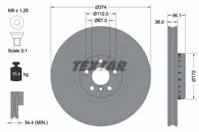 92290325 TEXTAR Тормозной диск