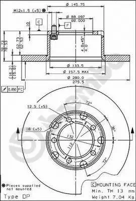 08.3959.20 BREMBO Тормозной диск