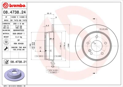 08.4738.21 BREMBO Тормозной диск