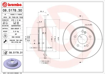 08.5178.31 BREMBO Тормозной диск