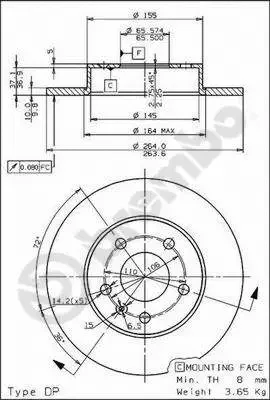 08.7627.75 BREMBO Тормозной диск