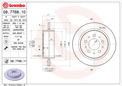 08.7768.10 BREMBO Тормозной диск