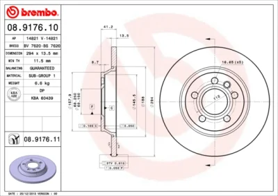 08.9176.10 BREMBO Тормозной диск