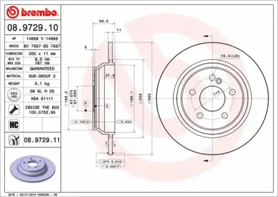 08.9729.11 BREMBO Тормозной диск