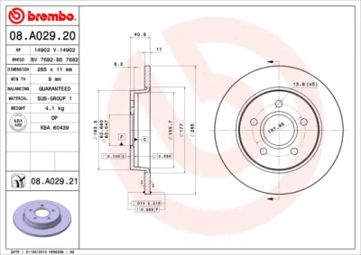 08.A029.20 BREMBO Тормозной диск