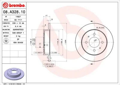 08.A328.10 BREMBO Тормозной диск