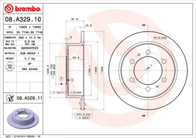08.A329.10 BREMBO Тормозной диск