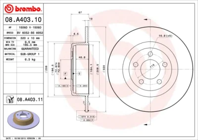 08.A403.11 BREMBO Тормозной диск