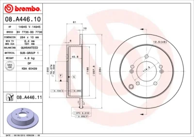 08.A446.10 BREMBO Тормозной диск