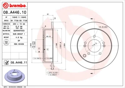 08.A446.11 BREMBO Тормозной диск