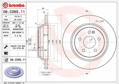 Тормозной диск BREMBO 08.C065.11