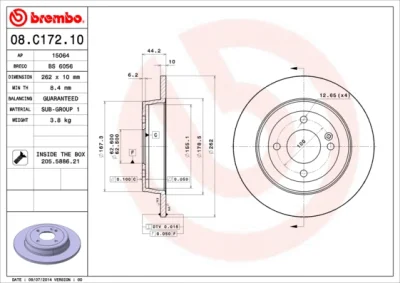 08.C172.10 BREMBO Тормозной диск