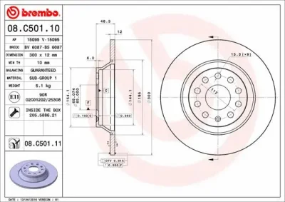 Тормозной диск BREMBO 08.C501.11
