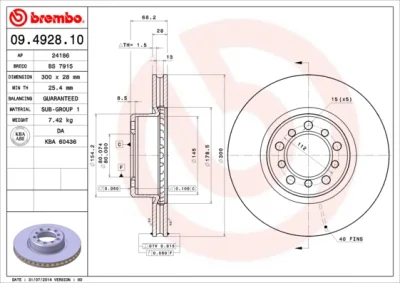 09.4928.10 BREMBO Тормозной диск