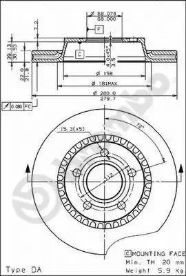 09.4964.10 BREMBO Тормозной диск