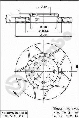 09.5148.76 BREMBO Тормозной диск