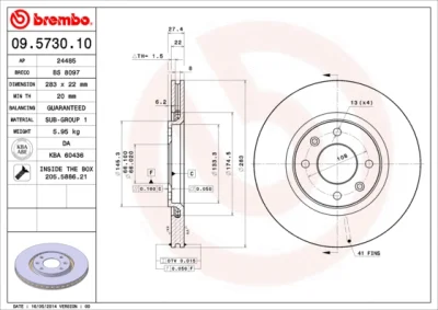 09.5730.10 BREMBO Тормозной диск