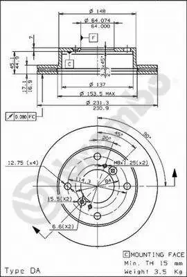 09.6741.10 BREMBO Тормозной диск