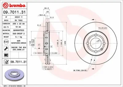 Тормозной диск BREMBO 09.7011.31