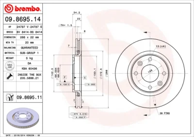 Тормозной диск BREMBO 09.8695.11