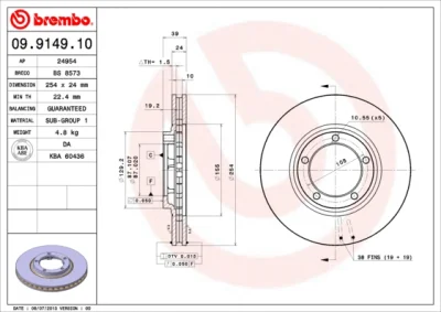 Тормозной диск BREMBO 09.9149.10